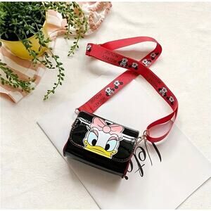 🦋 KIDS/MINI PURSE: Disney Mini Mouse Black Faux Leather Shoulder Bag, NWOT